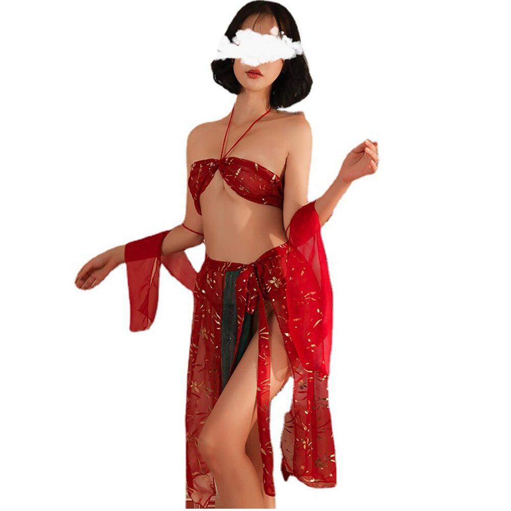 4077 Anime Cosplay Lingerie Classical Embroidered Hanfu Asian RolePlay Suit